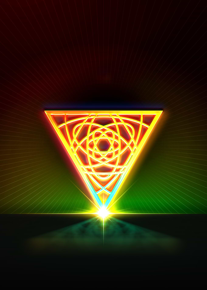 Neon Geometric Glyph Sign