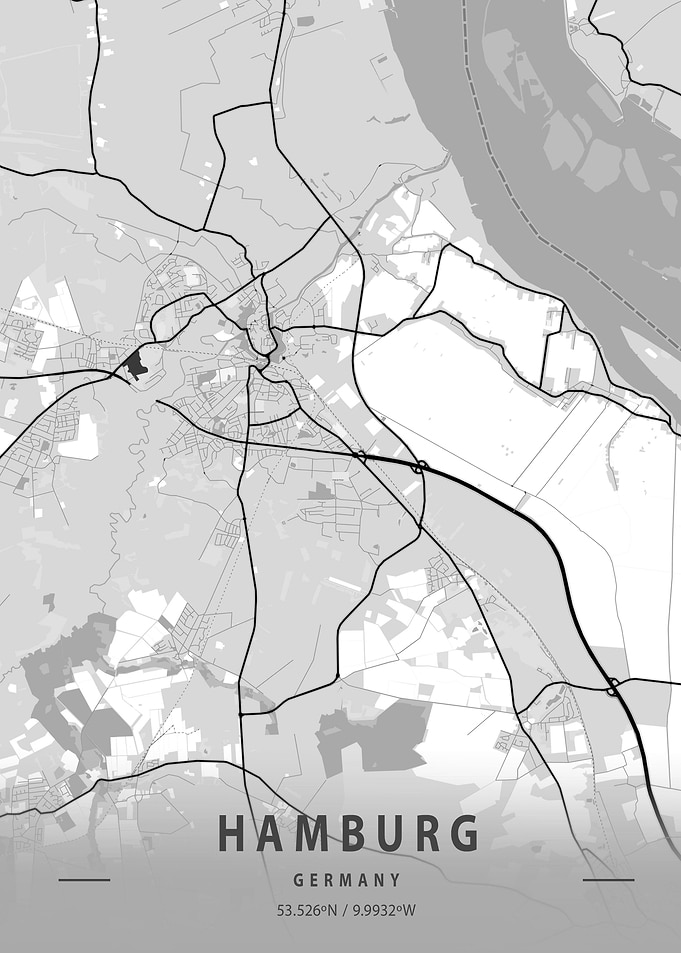 Hamburg City Map Germany