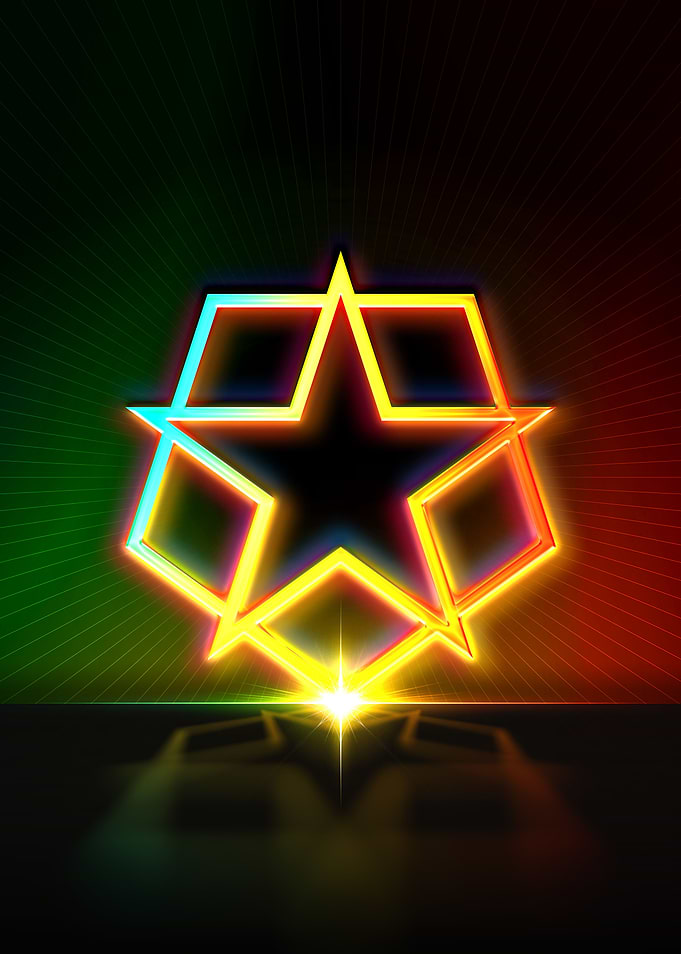 Neon Sacred Geometry Glyph