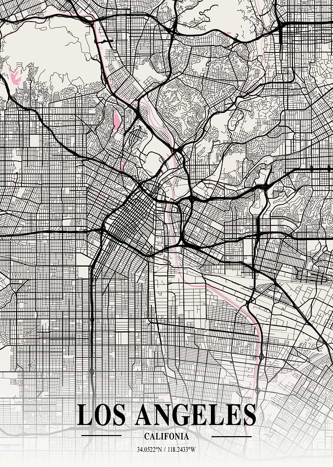 Los Angeles City Map USA