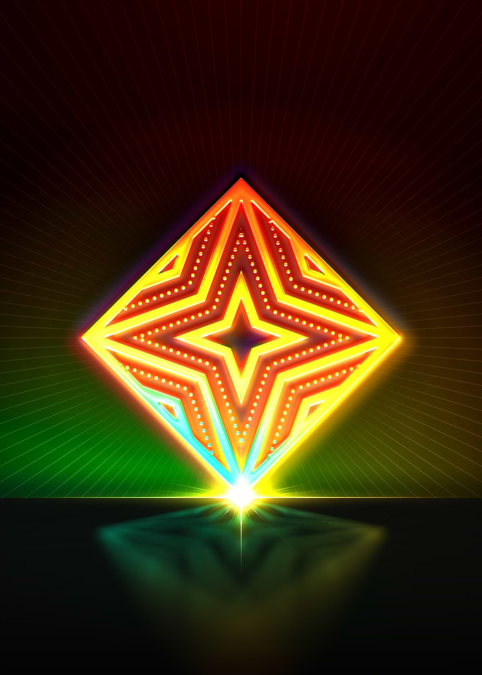 Neon Geometric Glyph Sign