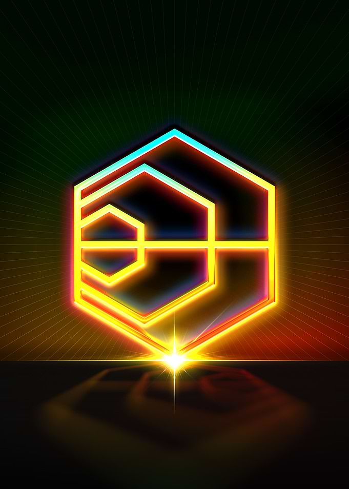 Neon Sacred Geometry Glyph