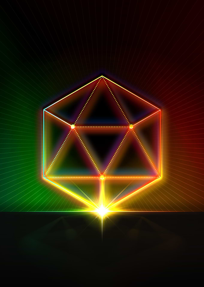 Neon Sacred Geometry Glyph