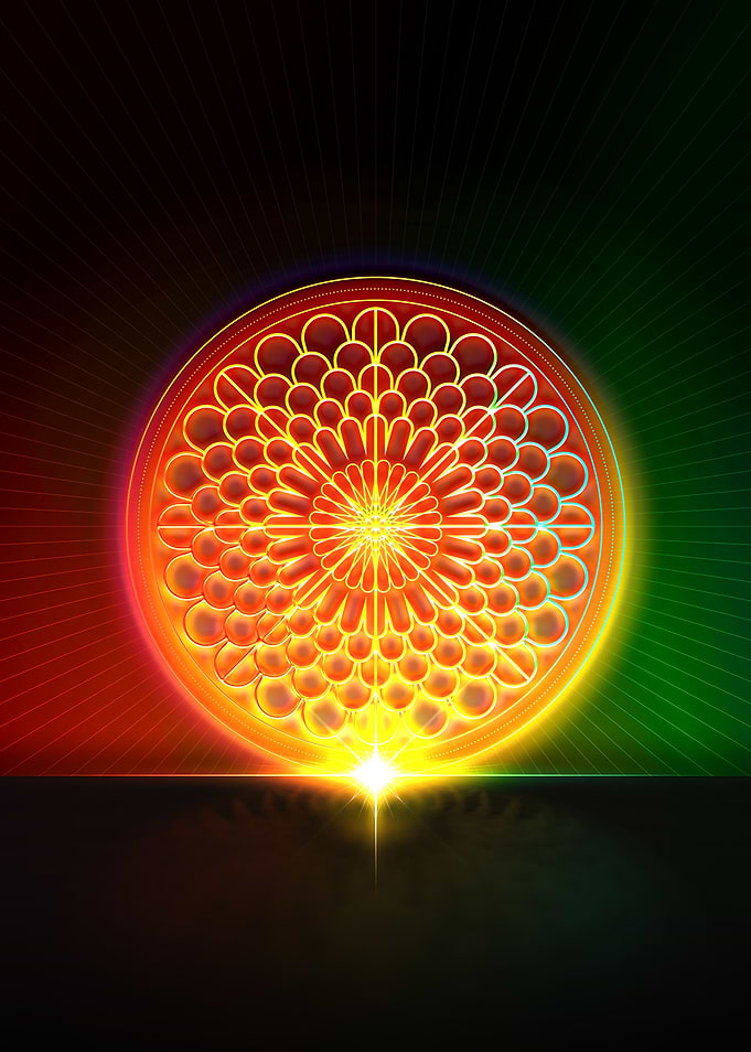 Neon Sacred Geometry Glyph