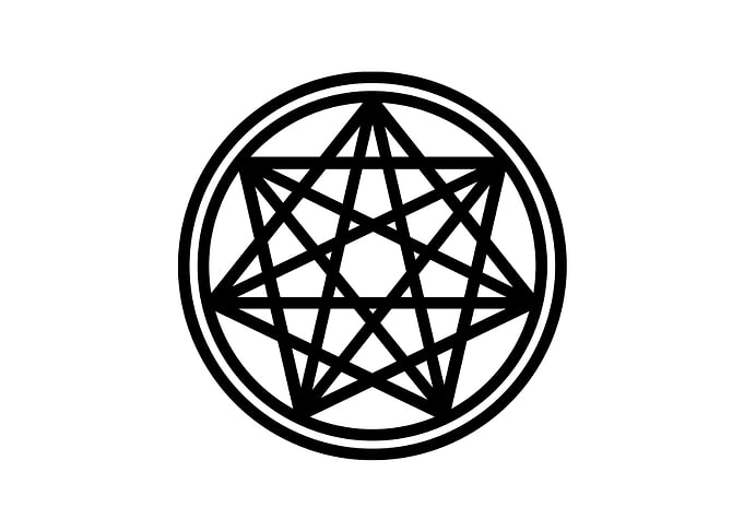 White Geometric Glyph Sign