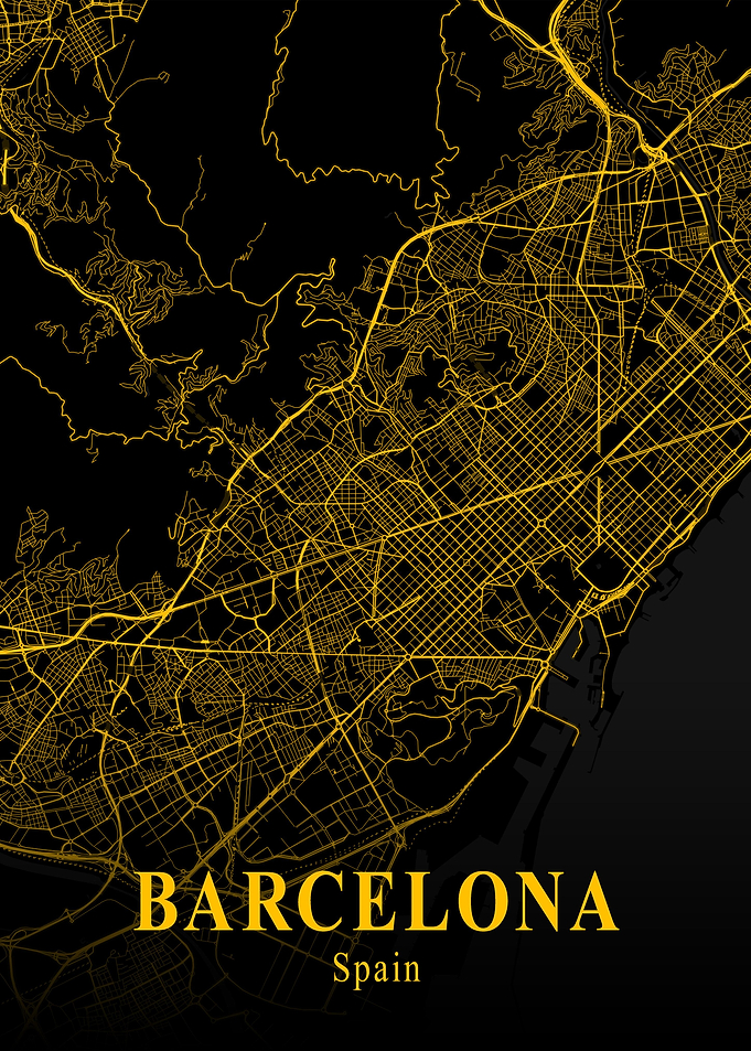 Barcelona City Map Spain