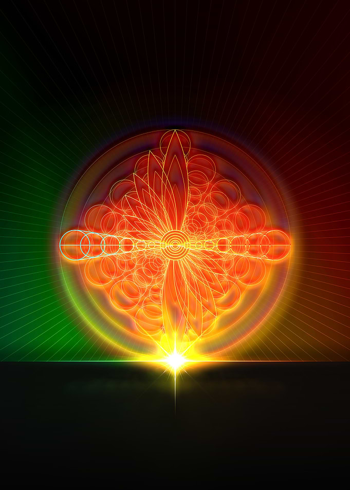 Neon Sacred Geometry Glyph