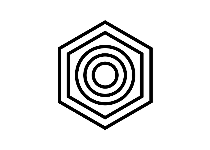 White Geometric Glyph Sign