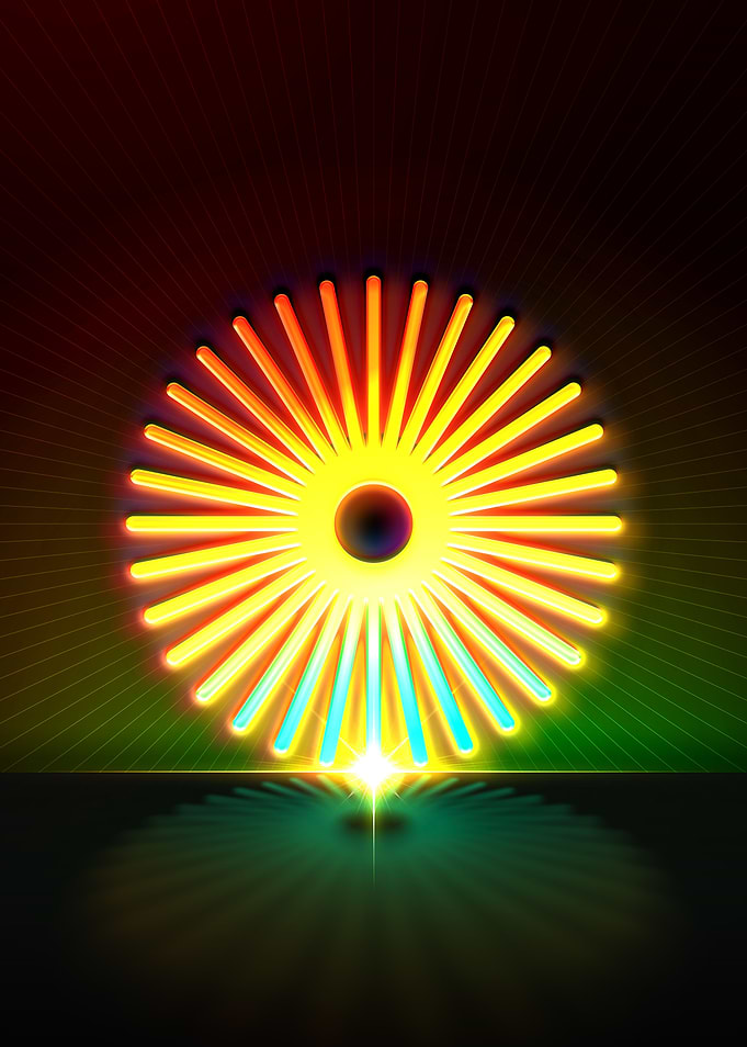 Neon Sacred Geometry Glyph
