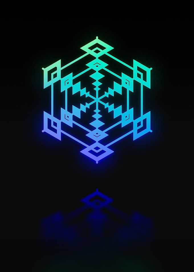 Neon Geometric Glyph Rune