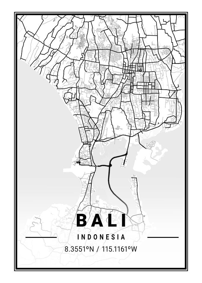Bali City Map Indonesia