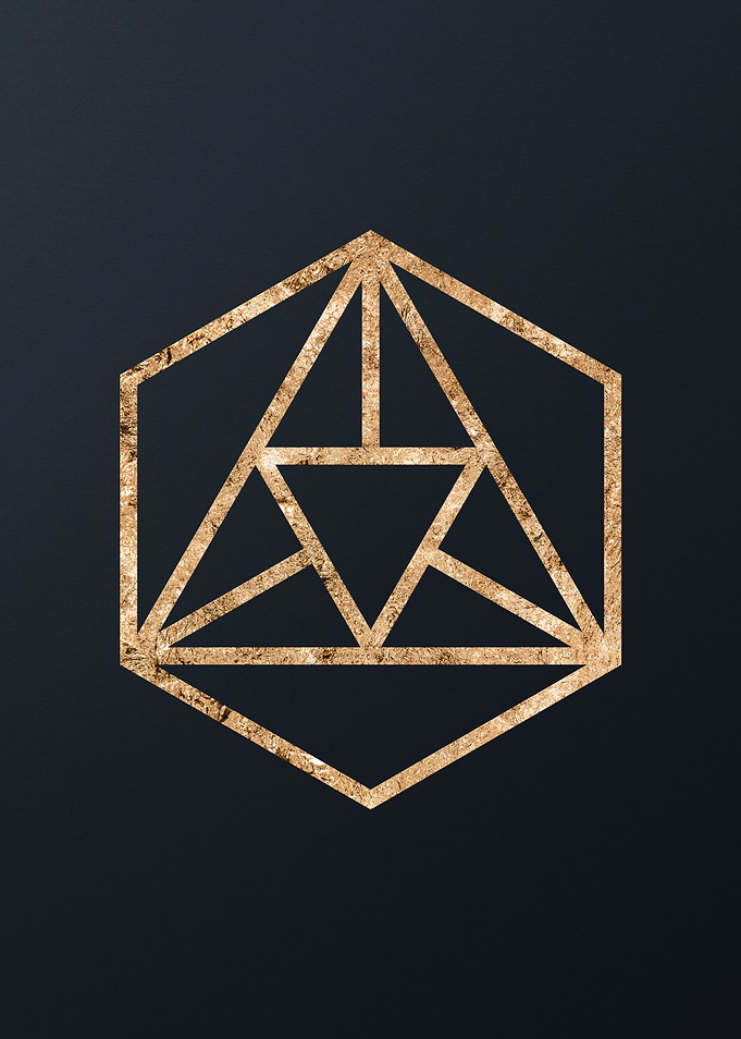 Gold Geometric Glyph Sign