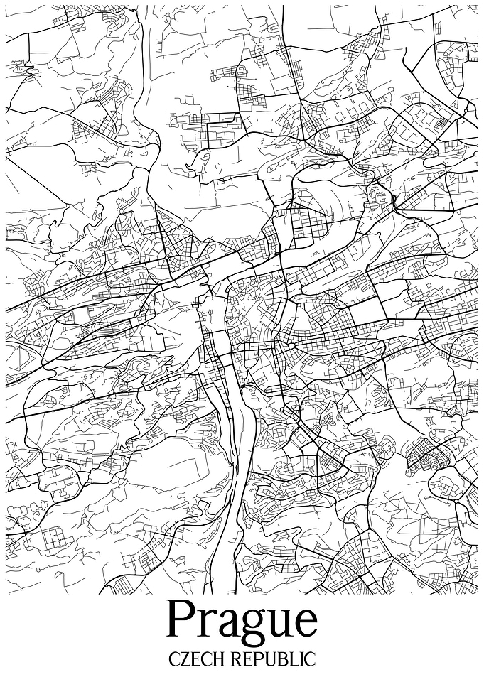 Prague City Map Czech