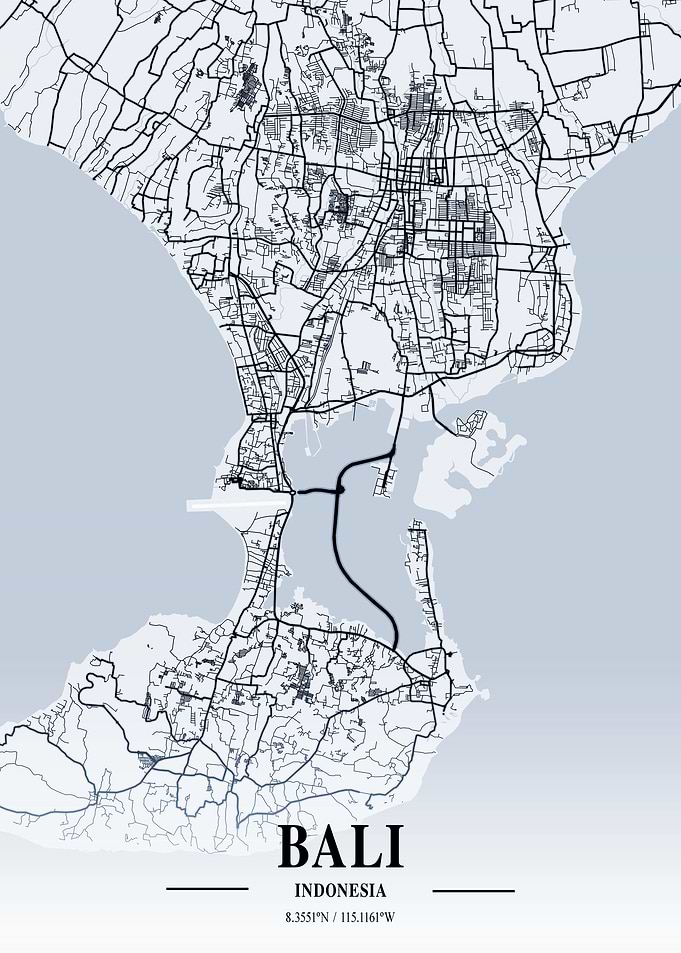 Bali City Map Indonesia