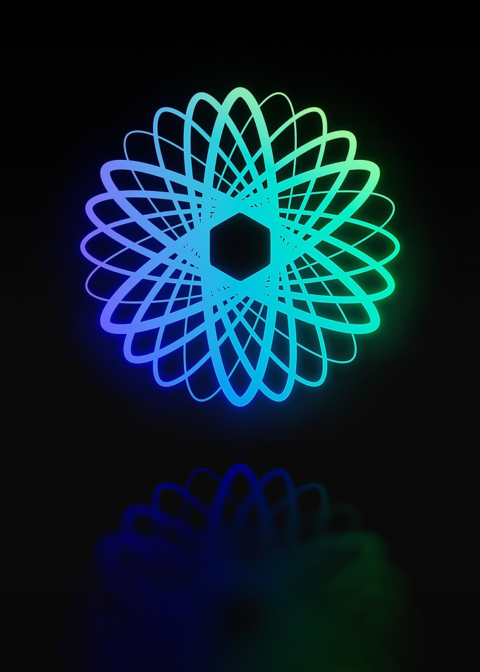 Neon Sacred Geometry Glyph