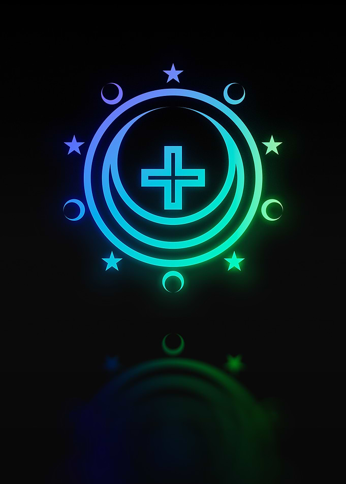 Neon Geometric Glyph Sign