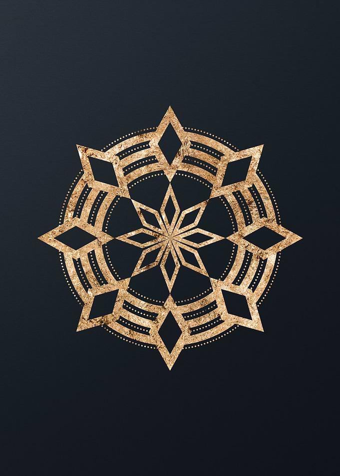 Gold Geometric Glyph Sign