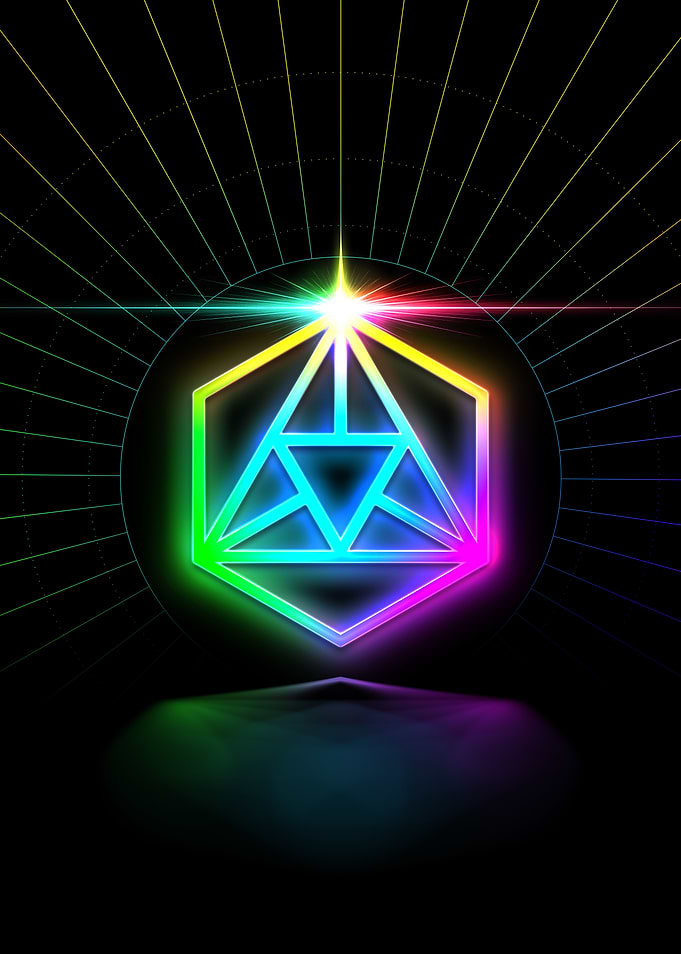 Neon Sacred Geometry Glyph