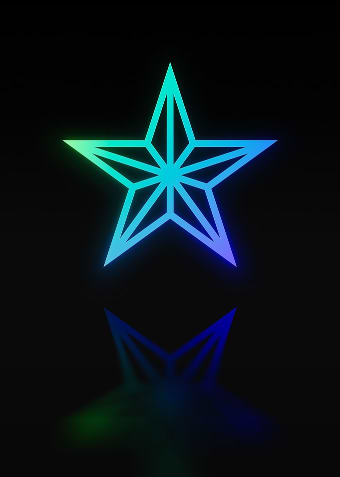 Neon Geometric Glyph Sign