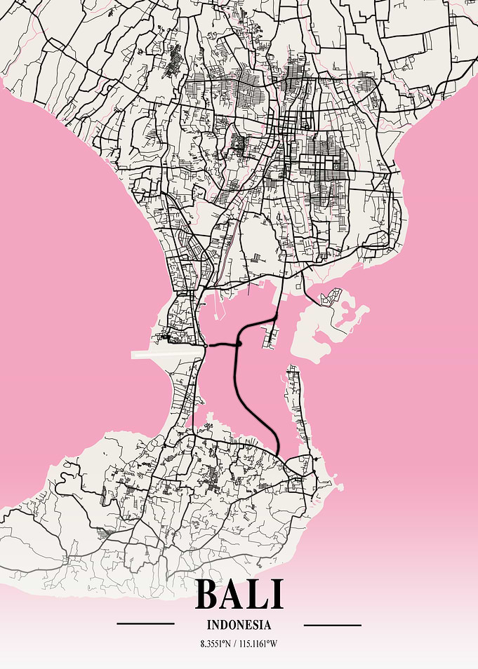 Bali City Map Indonesia