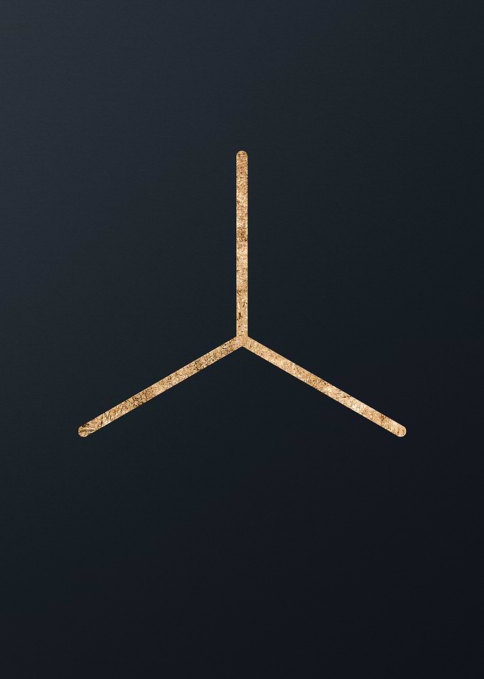 Gold Geometric Glyph Sign