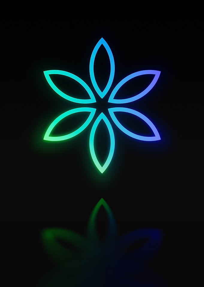 Neon Geometric Glyph Sign