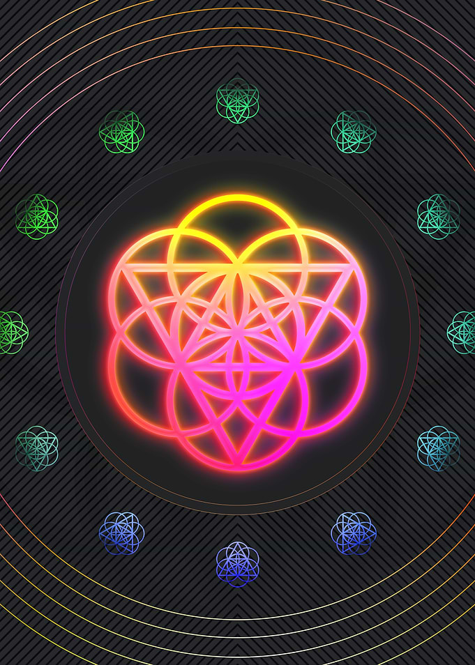 Neon Sacred Geometry Glyph