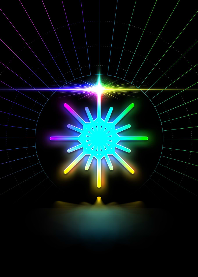 Neon Geometric Glyph Sign