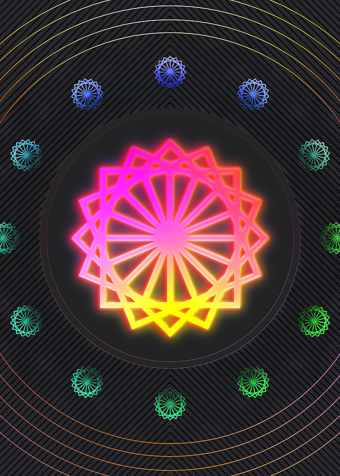 Neon Sacred Geometry Glyph
