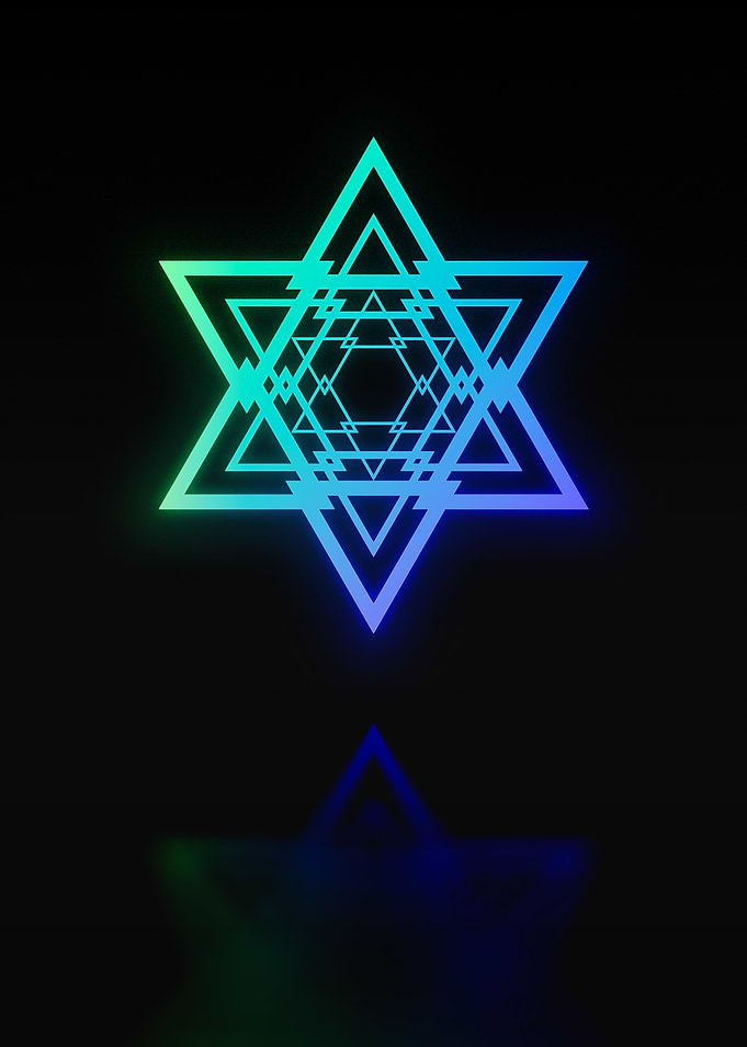 Neon Geometric Glyph Sign