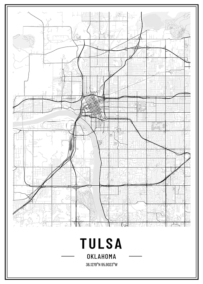 Tulsa Oklahoma usa map
