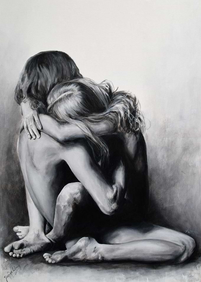Couple painting minimal