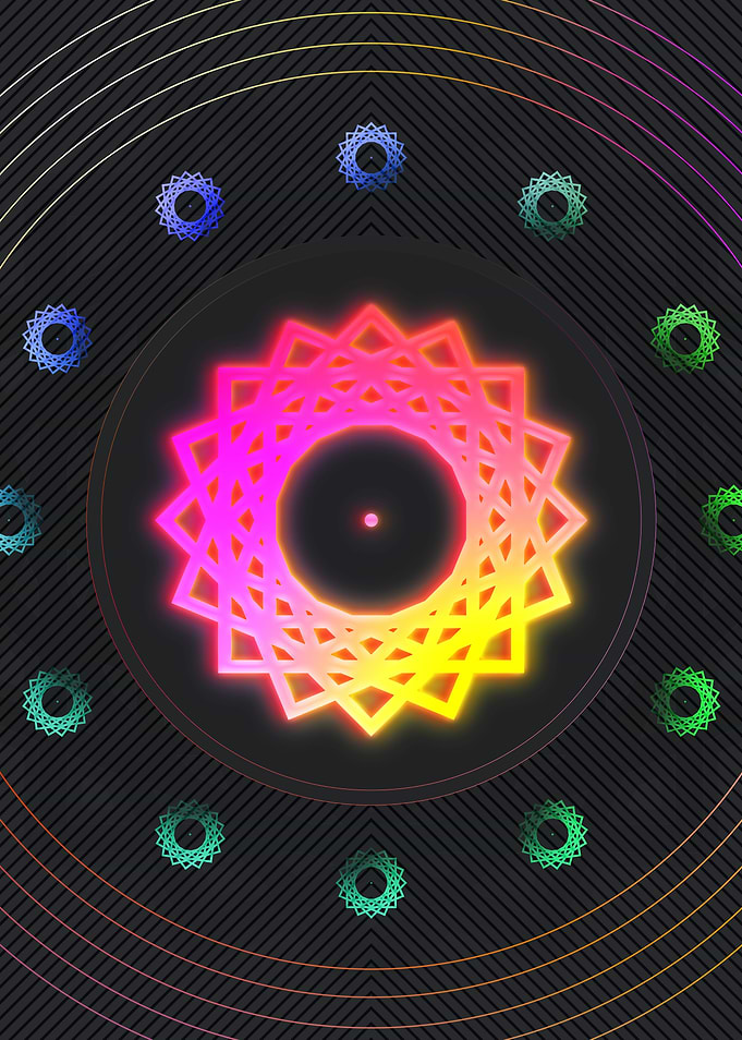 Neon Geometric Glyph Rune