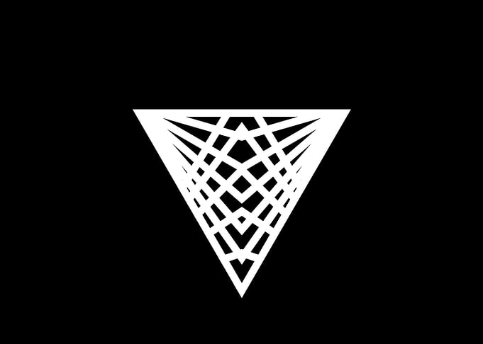White Geometric Glyph Sign