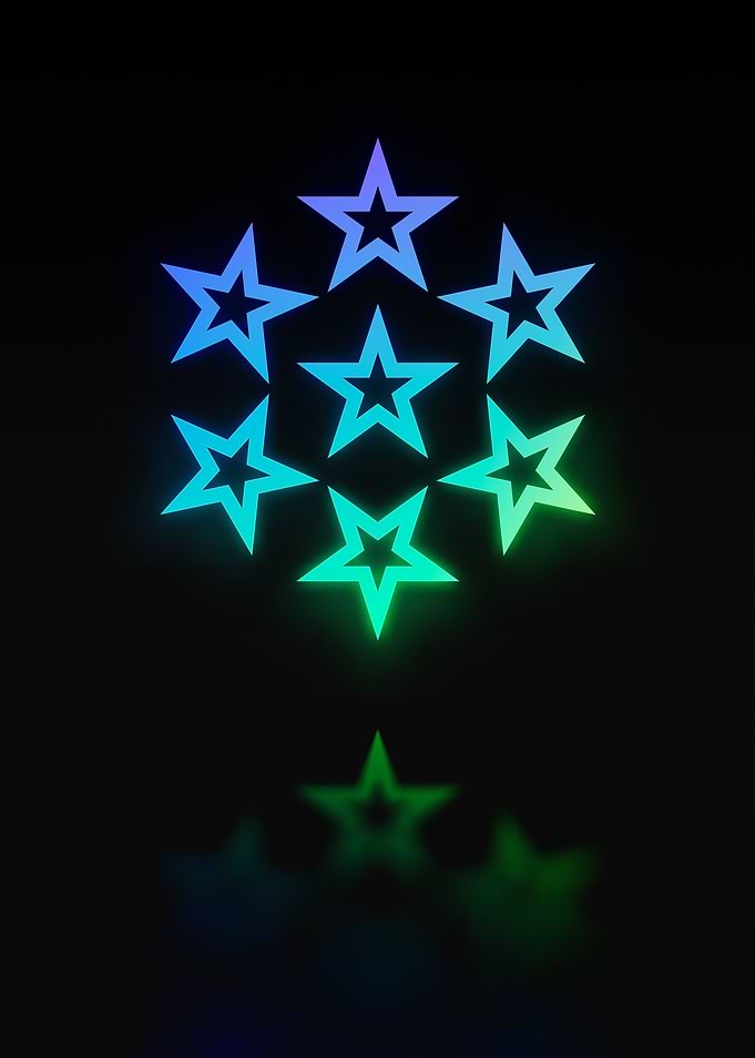 Neon Geometric Glyph Sign