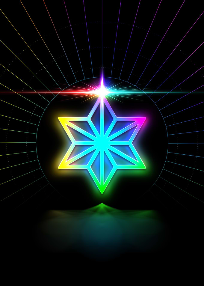 Neon Geometric Glyph Sign