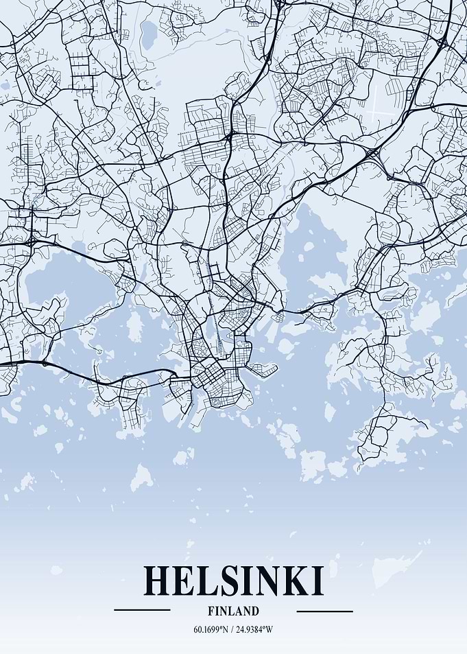 Helsinki City Map Finland