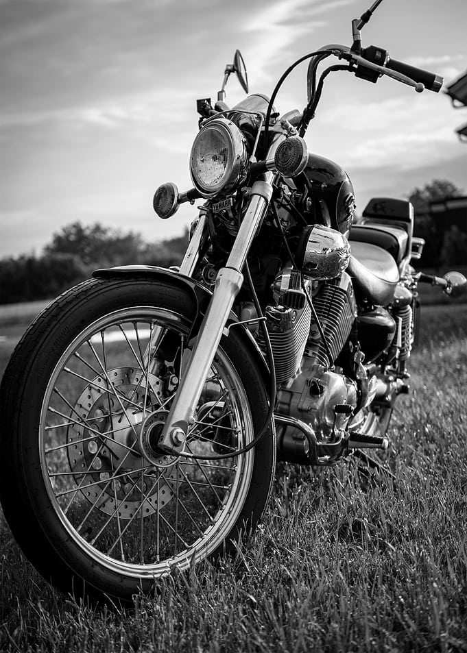 Black White Motorcycle