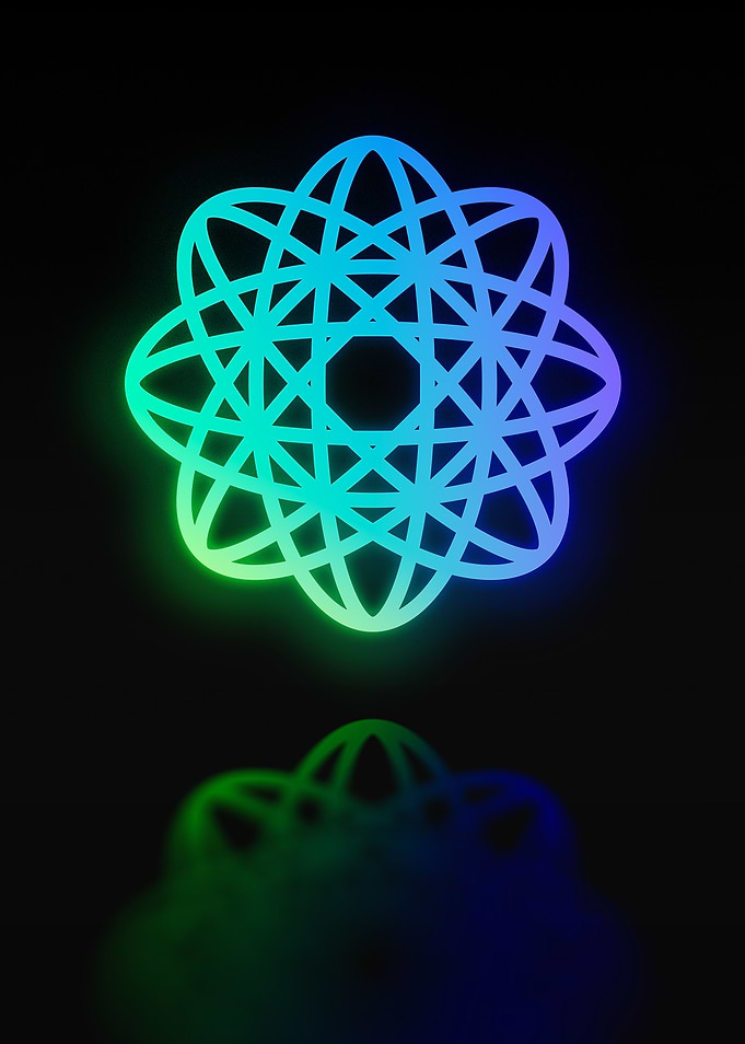 Neon Sacred Geometry Glyph