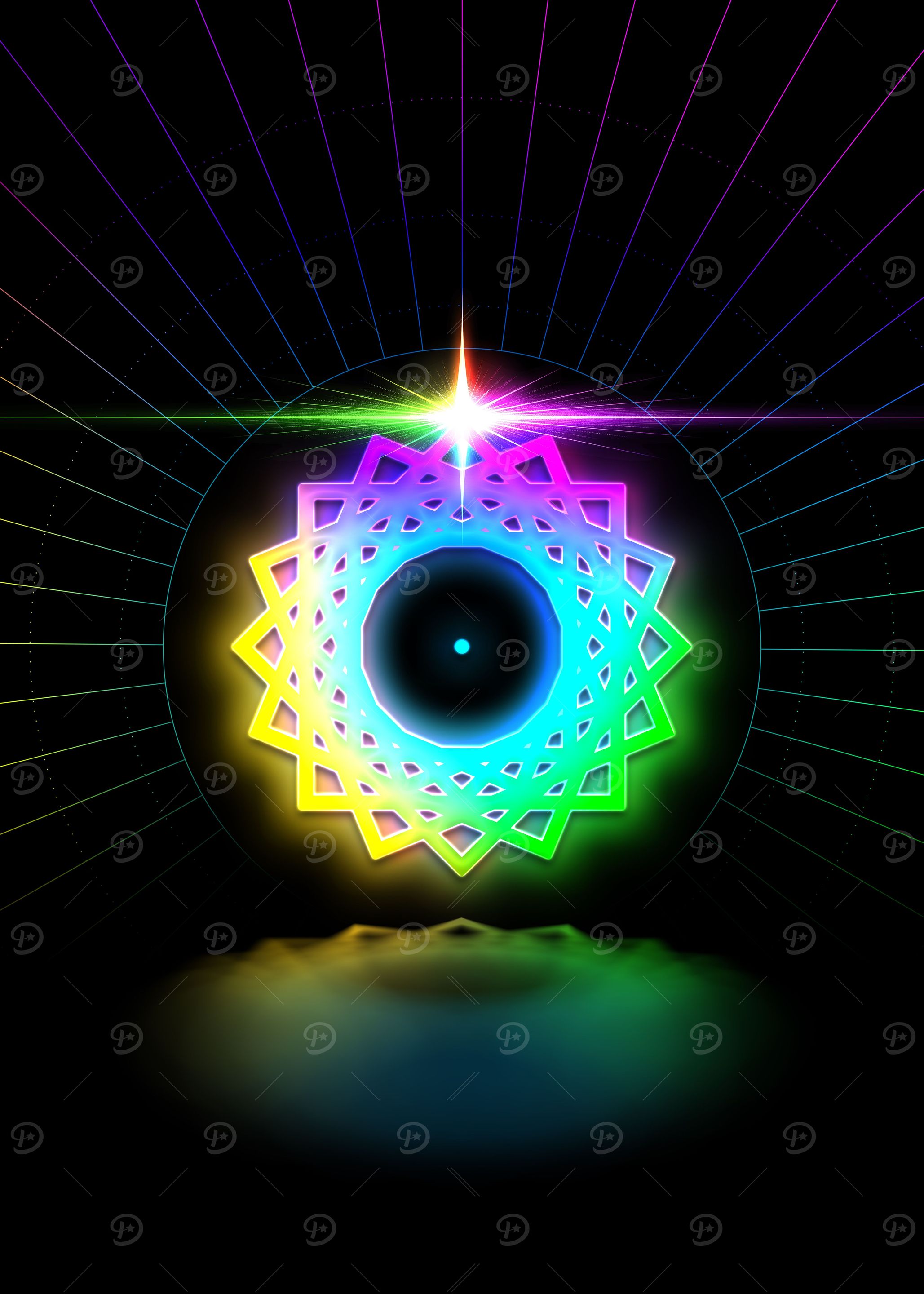 Neon Geometric Glyph Rune