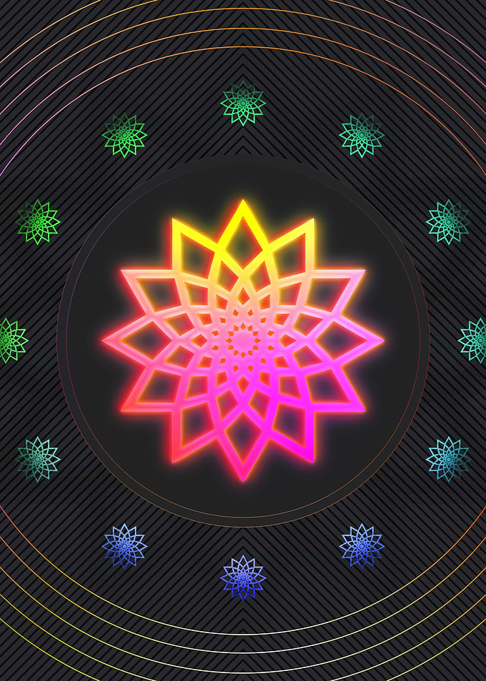 Neon Geometric Glyph Rune