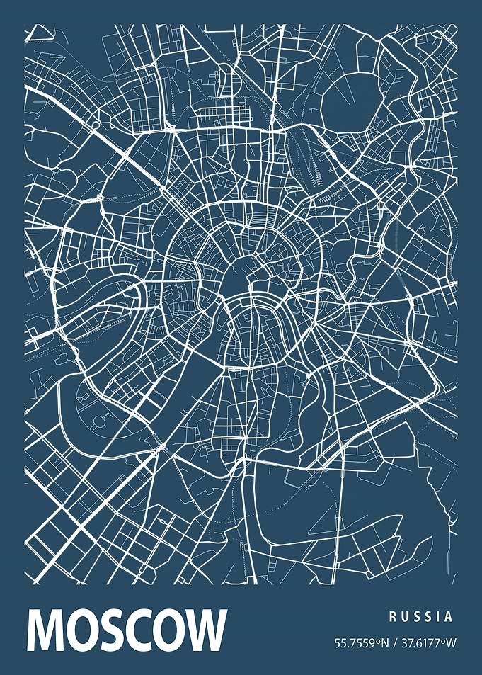 Moscow City Map Russia
