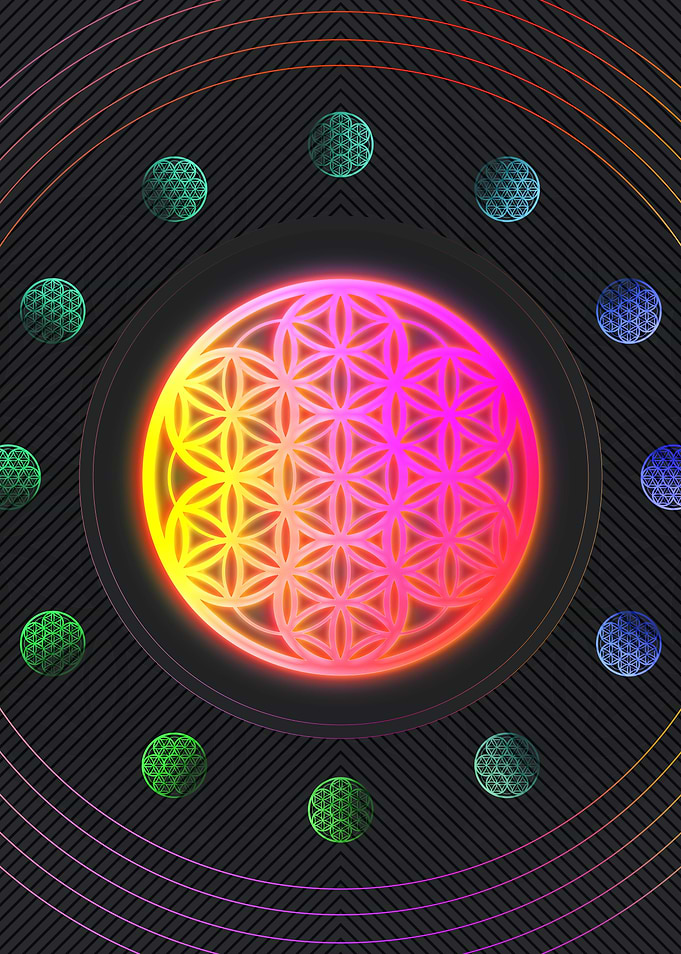 Neon Sacred Geometry Glyph