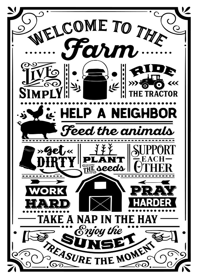 Welcome To The Farm White