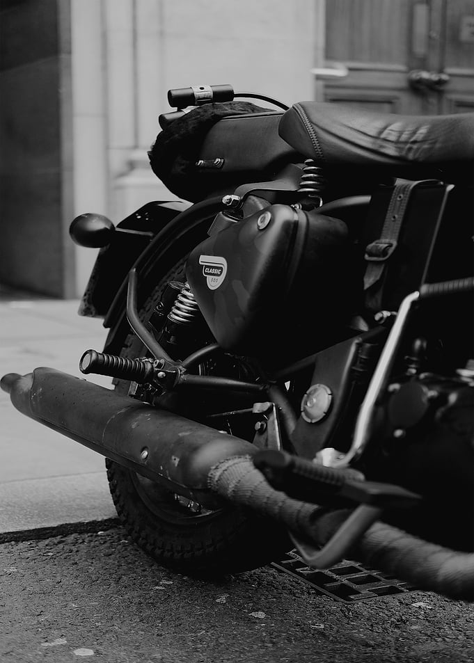 Black White Motorcycle