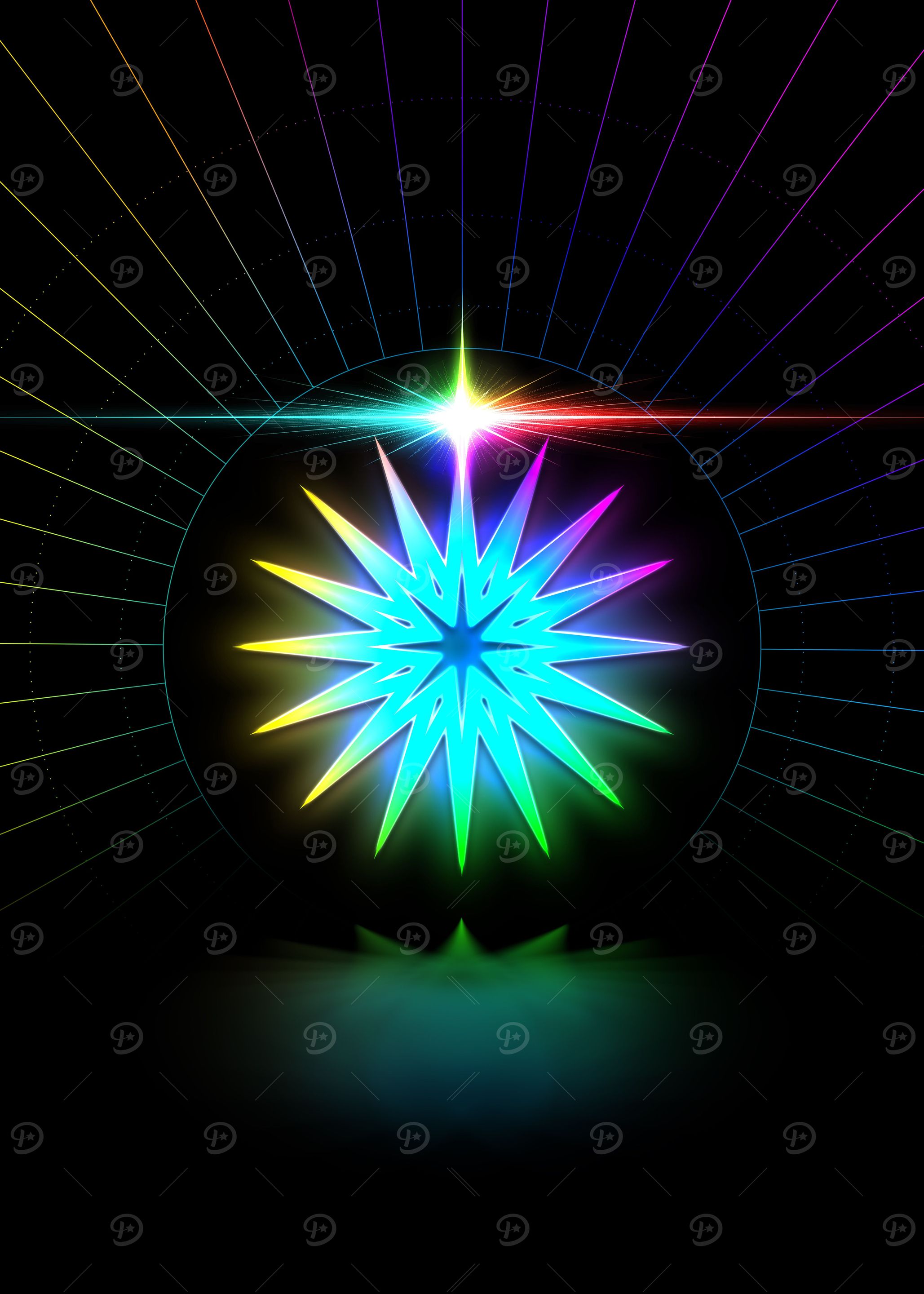 Neon Geometric Glyph Sign