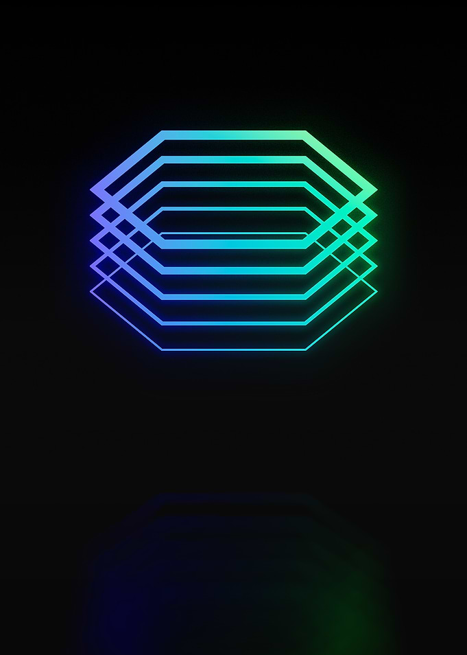 Neon Sacred Geometry Glyph
