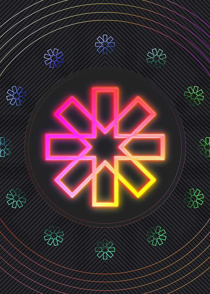 Neon Geometric Glyph Sign