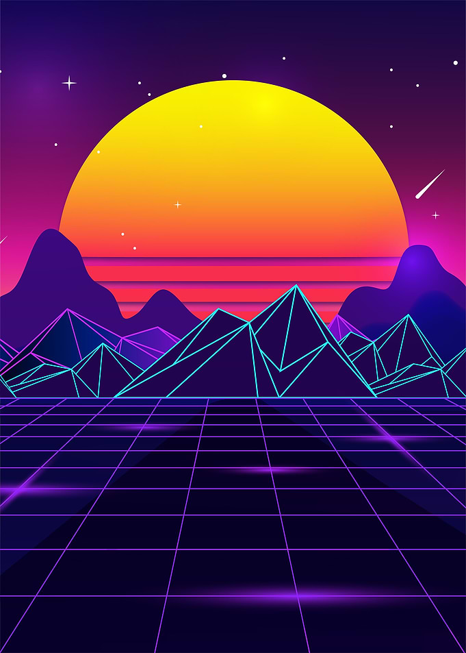Glowing Sunset Synthwave