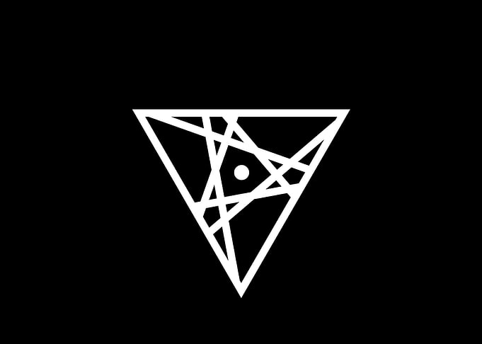 White Geometric Glyph Sign